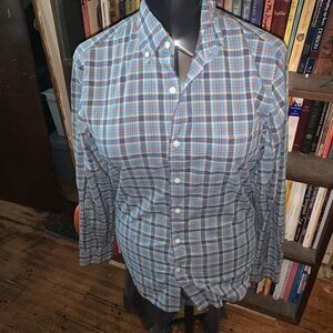 J Crew Slim Secret Wash Shirting 98% organic cotton S tartan plaid button down s